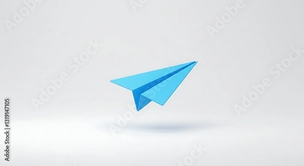 Fototapeta Paper airplane icon symbolizing messages on a clean white background