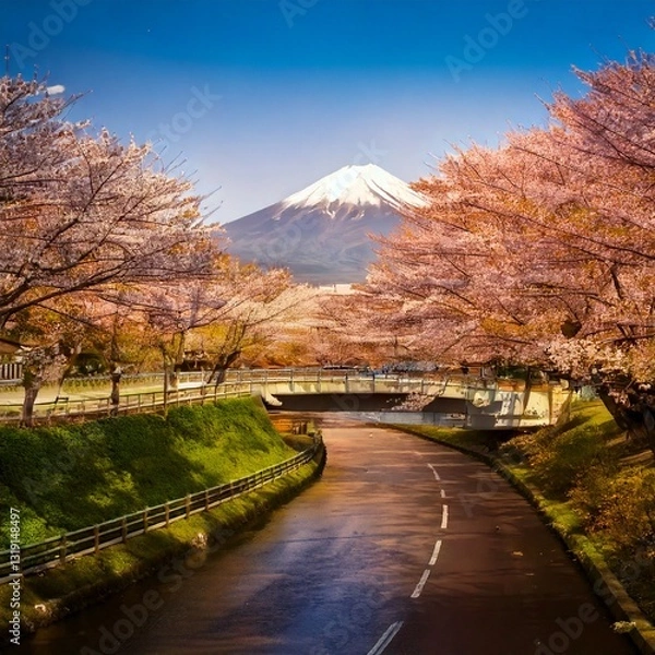 Obraz 風景　桜富士