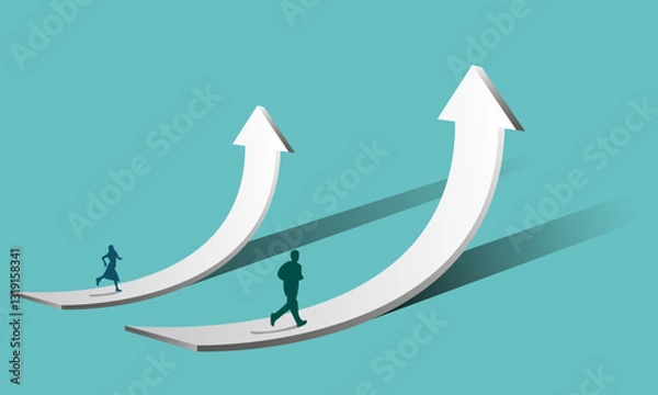Obraz The concept of successful economic growth of a business,
 moving up the career ladder. Vector image