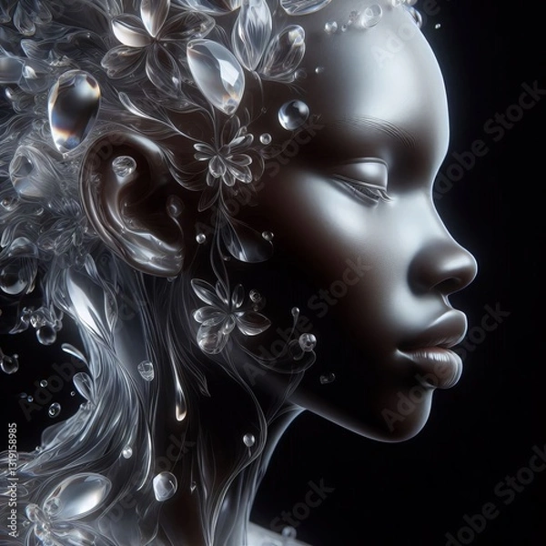 Obraz  Inner Strength and Fragility: Metaphorical Girl Portrait Glass
