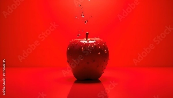 Obraz red apple on a red background