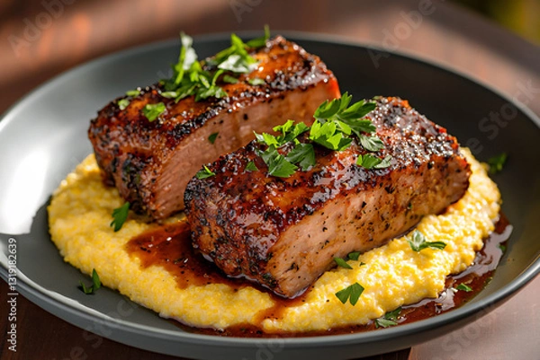 Obraz  roasted pork shoulder with polenta