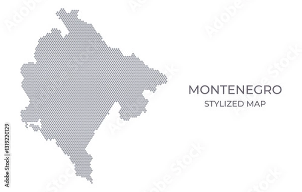 Fototapeta Stylized map of the Montenegro made from hexagons