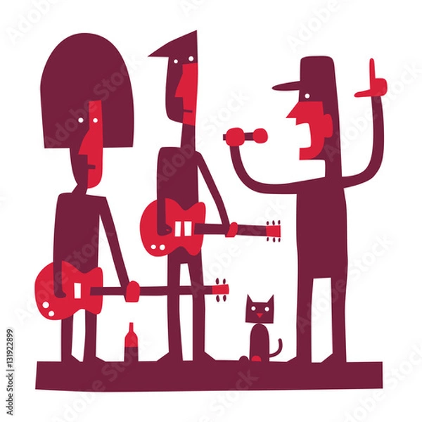 Obraz Rock band with singer