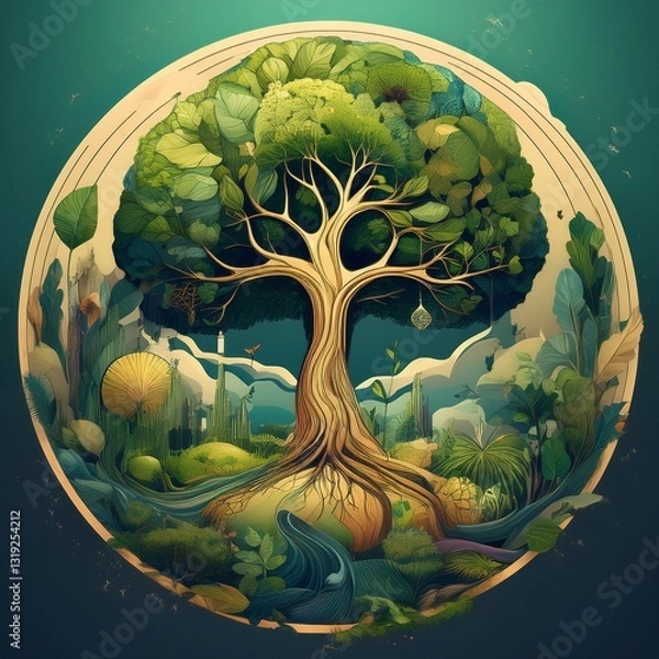 Fototapeta Ecology studies the complex interactions between organisms and their environment, highlighting the balance of natural ecosystems