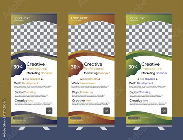 Obraz  Modern Business Roll-Up Banner Design Creative Roll-Up Banner for Events & Promotions Elegant Roll-Up Display for Trade Shows Professional Roll-Up Banner with Sleek Design Customizable Roll-Up