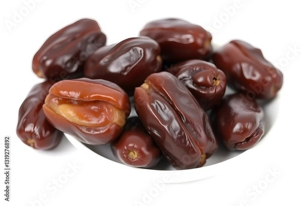 Fototapeta Fresh and Organic Medjool Dates in a White Plate