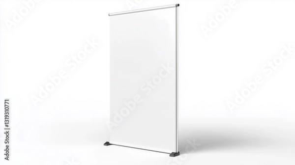 Fototapeta Blank white roll-up banner stand for advertising and branding mockup