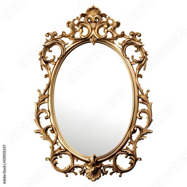 Obraz vintage mirror frame metal border icon