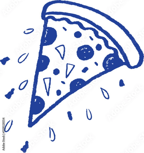 Fototapeta Delicious pizza slice with toppings and dripping cheese, perfect for food lovers