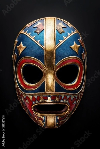 Fototapeta Mexican luchador wrestling mask bold patterns gigapixelhq scale cultural art studio environment high-resolution display