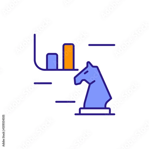 Fototapeta Investment Strategy Icon for Financial Planning, Goal Setting, and Portfolio Focus.