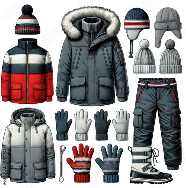 Obraz winter clothes collection