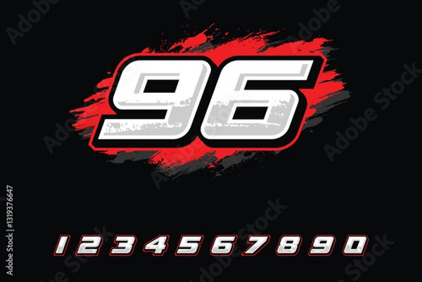 Fototapeta racing number logo designs 1 to 10 for racing, motorsports and racing jerseys Vector Template EPS 10
