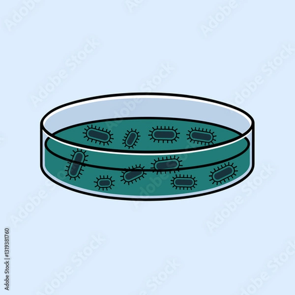 Fototapeta Biological Experiment: Petri Dish with Visible Microbial Colonies