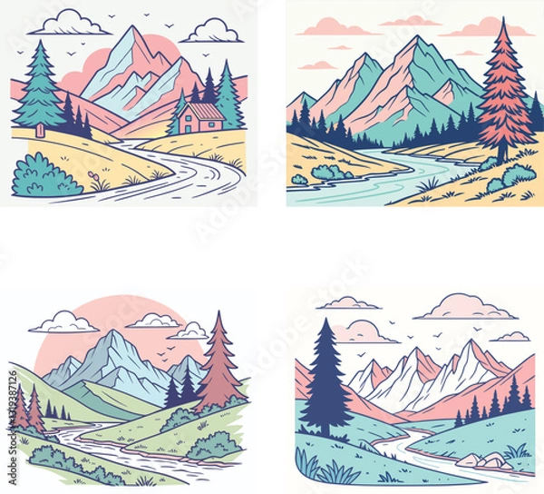 Obraz Simple landscapes design collection