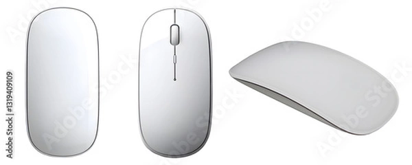 Obraz Slim pc wireless mouse white Isolated