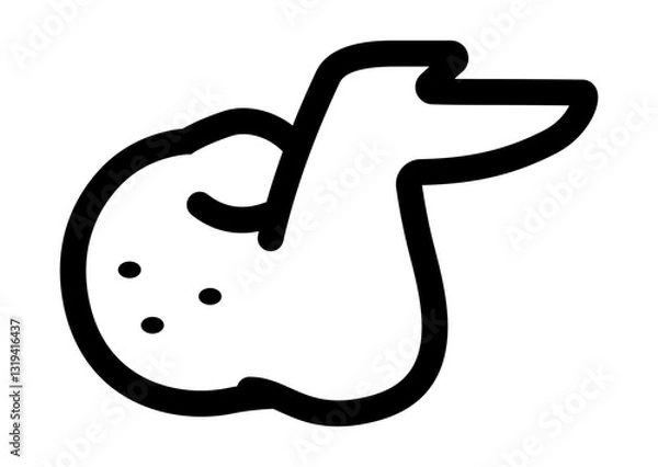 Obraz icon of a chicken wing with an attached drumette.