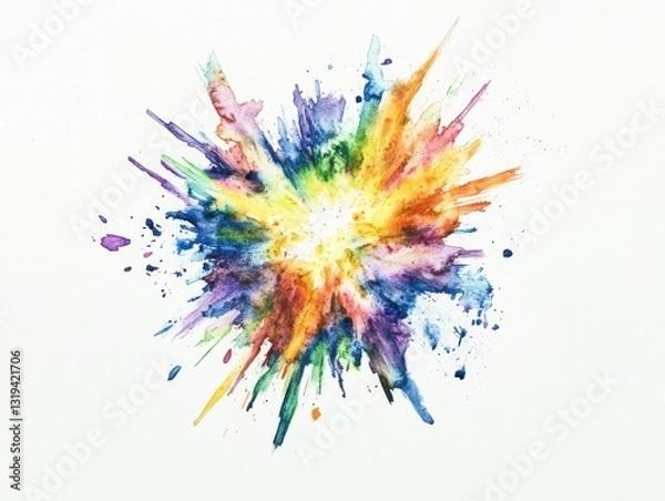 Fototapeta Colorful explosion of watercolor backgrounds creative art studio digital illustrations vibrant environment artistic perspective