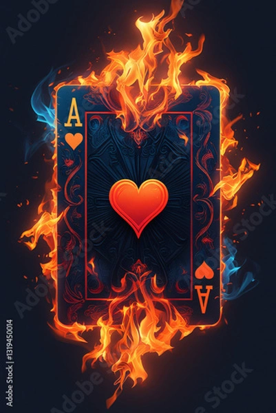 Obraz ace of hearts in fire