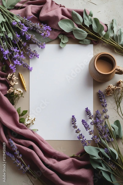 Obraz white paper with lavender