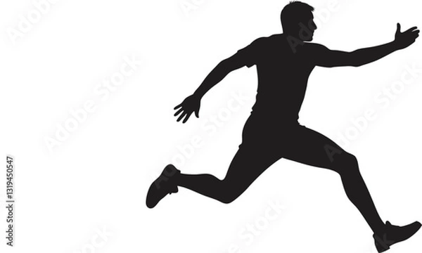 Fototapeta jump run vector silhouette 