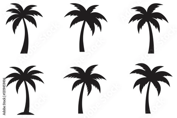 Fototapeta palm tree vector silhouette