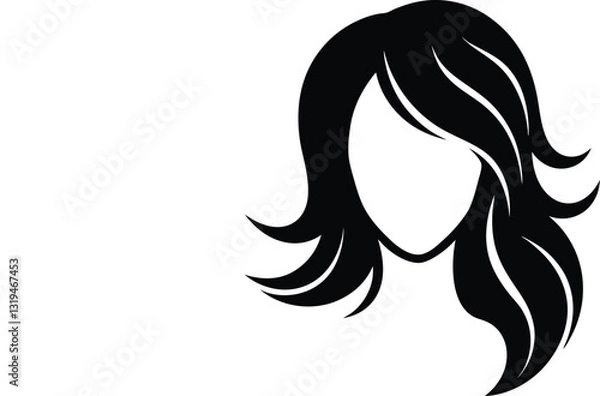Fototapeta woman hair silhouette vector art