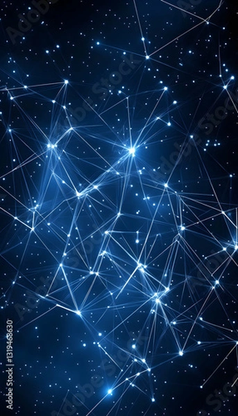 Obraz Abstract network connections in dark space