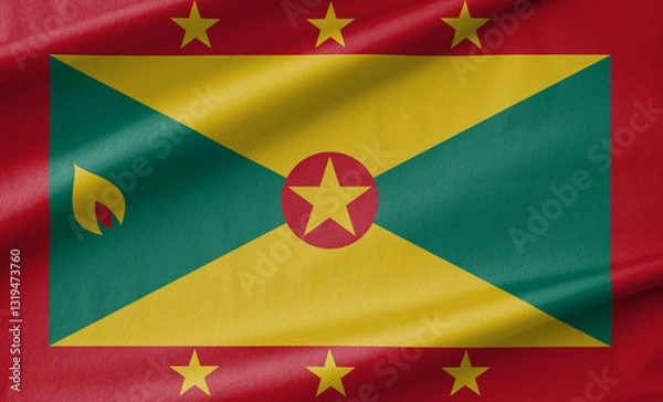 Fototapeta Grenada National Flag Waving in the Wind