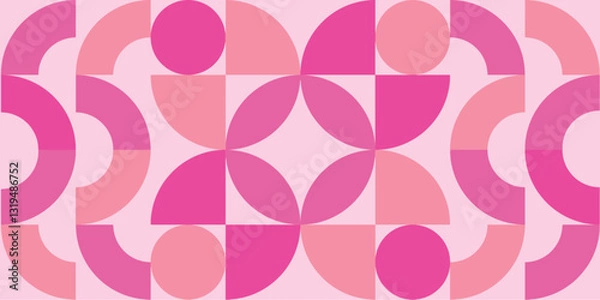 Fototapeta Minimal Bauhaus Abstract, Abstract Bauhaus geometric pattern background, vector circle, triangle and square lines color art design. Colorful Bauhaus pattern background, 