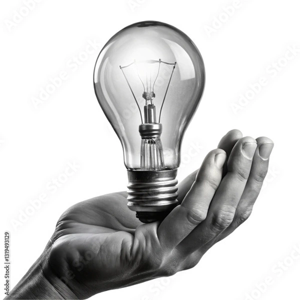 Obraz hand holding light bulb