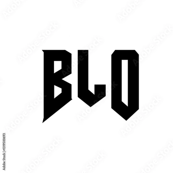 Obraz BLO letter logo design for technology company. BLO logo design black and white color combination. BLO logo, BLO vector, BLO design, BLO icon, BLO alphabet. BLO typography logo design.