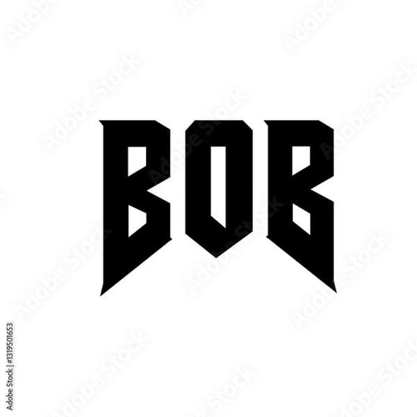 Obraz BOB letter logo design for technology company. BOB logo design black and white color combination. BOB logo, BOB vector, BOB design, BOB icon, BOB alphabet. BOB typography logo design.