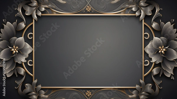 Obraz gold and gray ornamental frame