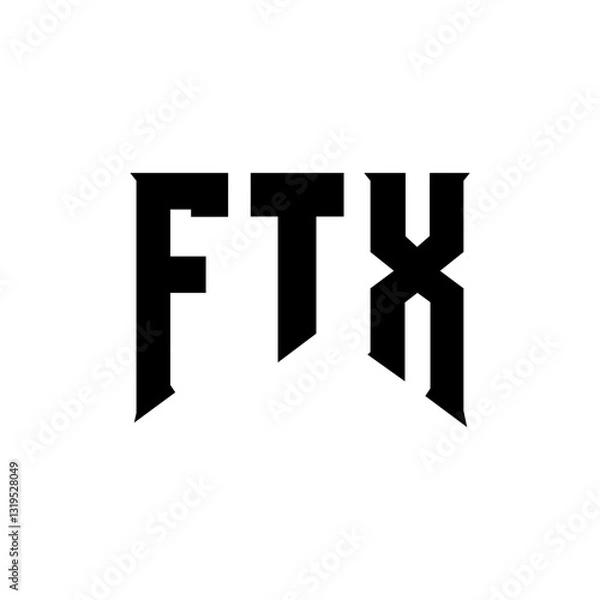 Fototapeta FTX letter logo design for technology company. FTX logo design black and white color combination. FTX logo, FTX vector, FTX design, FTX icon, FTX alphabet. FTX typography logo design.
