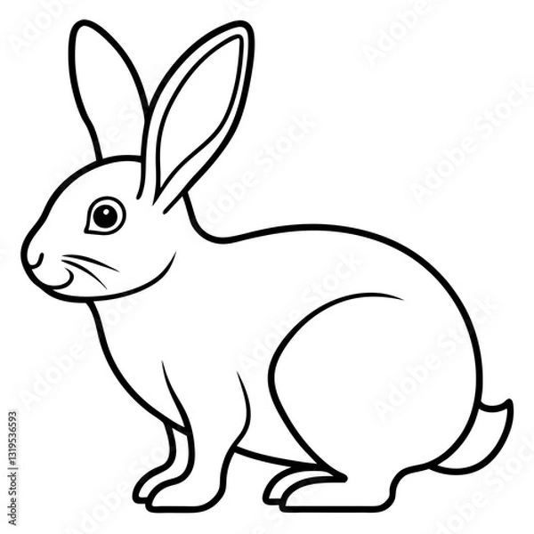 Fototapeta One-Line Rabbit Vector Drawing