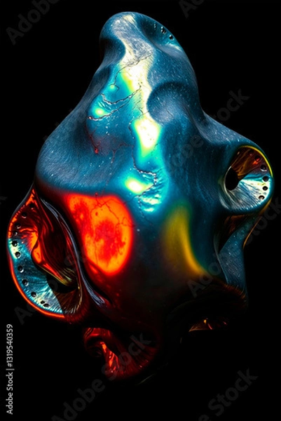 Fototapeta abstract 3d shape, colorful and shining