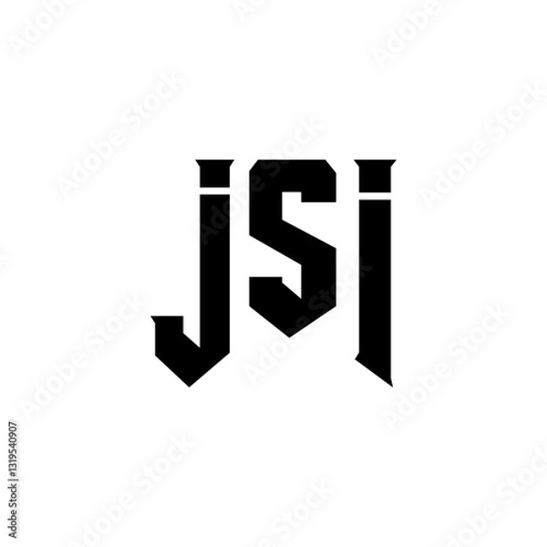 Fototapeta JSI letter logo design for technology company. JSI logo design black and white color combination. JSI logo, JSI vector, JSI design, JSI icon, JSI alphabet. JSI typography logo design.