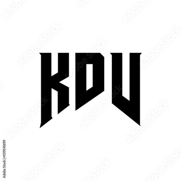 Obraz KDV letter logo design for technology company. KDV logo design black and white color combination. KDV logo, KDV vector, KDV design, KDV icon, KDV alphabet. KDV typography logo design.
