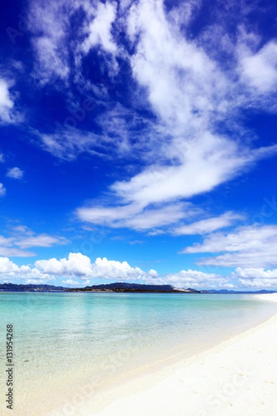 Fototapeta 美しい沖縄のビーチと夏空
