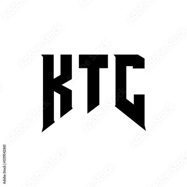 Fototapeta KTC letter logo design for technology company. KTC logo design black and white color combination. KTC logo, KTC vector, KTC design, KTC icon, KTC alphabet. KTC typography logo design.