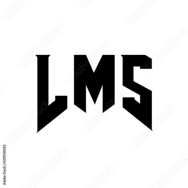Obraz LMS letter logo design for technology company. LMS logo design black and white color combination. LMS logo, LMS vector, LMS design, LMS icon, LMS alphabet. LMS typography logo design.