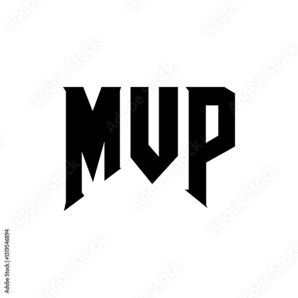 Obraz MVP letter logo design for technology company. MVP logo design black and white color combination. MVP logo, MVP vector, MVP design, MVP icon, MVP alphabet. MVP typography logo design.