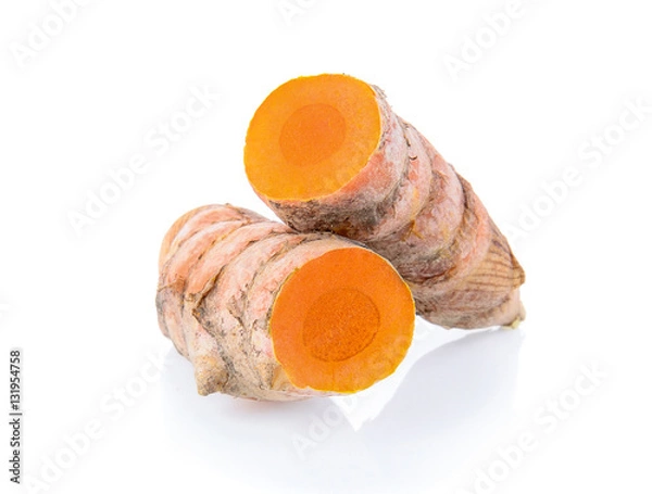 Obraz Turmeric on white background
