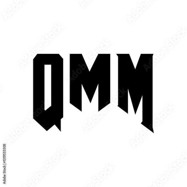 Obraz QMM letter logo design for technology company. QMM logo design black and white color combination. QMM logo, QMM vector, QMM design, QMM icon, QMM alphabet. QMM typography logo design.