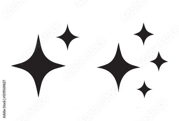 Obraz Sparkle symbol collection. Star icon set. Stars in modern simple flat style. Vector illustration EPS 10