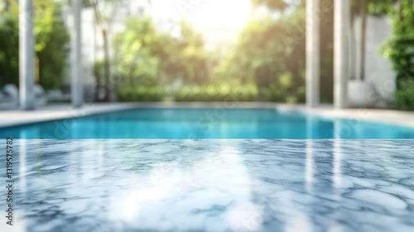 Obraz Empty marble surface with swimming pool