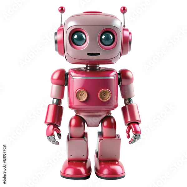 Obraz blue robot with red heart