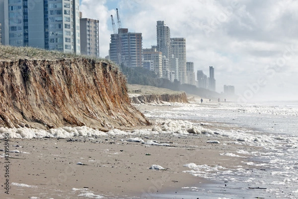 Obraz Beach erosion after storm activity